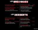 Menu Oh Canada - Les breuvages et desserts