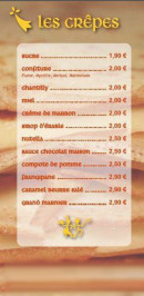 Menu Oh des crêpes - Les crêpes