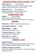 Menu Palladio - Sandwiches, snacking et salades