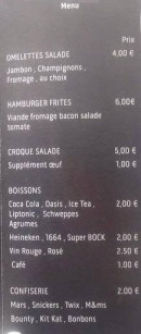 Menu Pasta Perugina - Salades, boissons, croques salades,.....