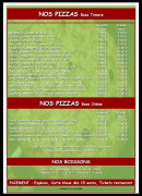 Menu Pizza Chalet Alpin - Pizzas et boissons 