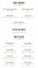 Menu Pizza Cyril - Les paninis et pizzas