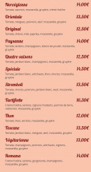 Menu Pizza Gabriella - les pizzas page 2