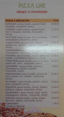 Menu Pizza Line - Les pizzas