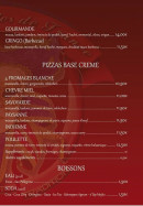 Menu Pizza Mizza - Pizzas base tomate suite, base crème et boissons 