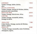 Menu Pizza Pep & Na - chorizo, chèvre, pizza pep...