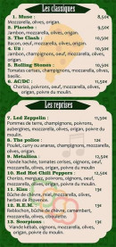 Menu Rock'n'Pizz - Les classiques et reprises 