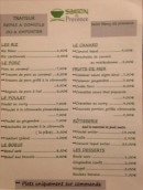 Menu Saïgon en Provence - Les plats à la carte