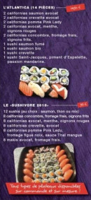 Menu Sushigian - Antlantica et sushivore