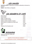 Menu Tap A Faim - Les sauces, desserts, cafés,...