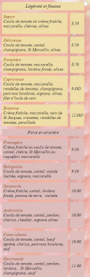 Menu Tiki pizza - Les pizzas suite