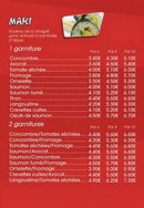 Menu Ty Sushi - Les makis 