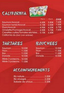 Menu Ty Sushi - Les californias, les tartares,....