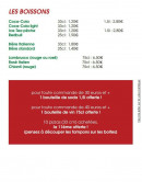 Menu Vincenzo pizza - Les boissons 