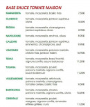 Menu Vincenzo pizza - Les pizzas a base de tomate