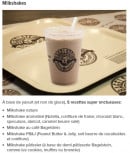 Menu Bagelstein - Milkshakes