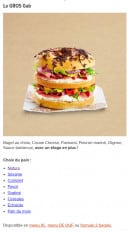 Menu Bagelstein - Bagel Le gros Gab