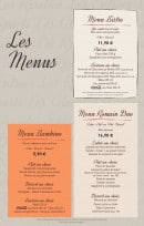 Menu Bistro Romain - les formules