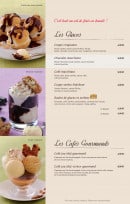 Menu Bistro Romain - les glaces et café gourmand