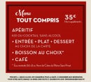 Menu Bistrot du boucher - Menu pour un repas complet