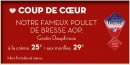Menu Bistrot du boucher - Le coup de coeur - carte hiver 2020 Bourg en Bresse