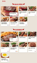 Menu Buffalo Grill - Les belles pièces et classiques
