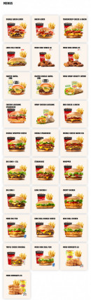 Menu Burger King - Menus