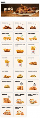 Menu Burger King - snacks