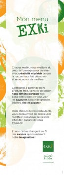 Menu Exki - Carte automne 2019 Paris Lyon - 1