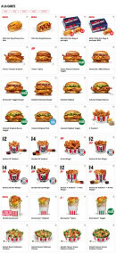 Menu KFC - A la carte