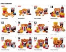 Menu KFC - Poulets et buckets
