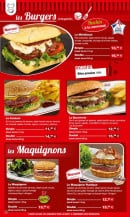 Menu La Boucherie - les burgers