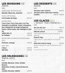 Menu Les Burgers de Papa - Boissons desserts et milkshake