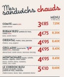 Menu Pomme de Pain - les sandwichs chauds