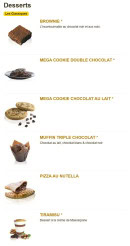 Menu Speed Rabbit Pizza - Les desserts