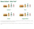 Menu Subway - Menus pour les enfants