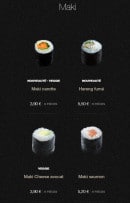 Menu Sushi Shop - Maki