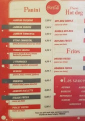 Menu La Grignoterie - Les paninis, hot dog, frites et sauces