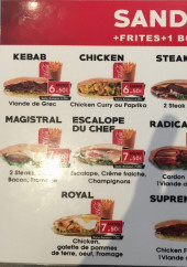 Menu T Pizza - Les sandwichs