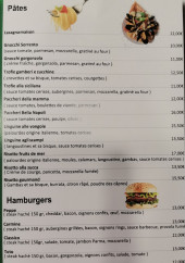 Menu Bella Napoli - Les pates et hamburgers