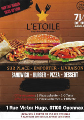 Menu L'etoile - Carte et menu L'etoile, Oyonnax
