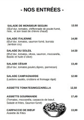Menu Le bistrot du marché - Les entrées