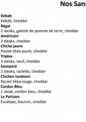 Menu Le Régal - Les sandwichs