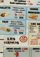 Menu O'2M - Les tex mex, tenders et menus enfants,...