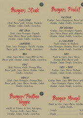 Menu Sayred - Les burgers