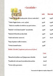 Menu La Ferme Guichard - Les salades