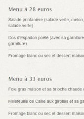 Menu Relais Thezillieu - Les menus