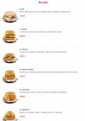 Menu Burger nine - Les burgers