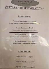 Menu Chalet De La Faucille - Les paninis et crêpes