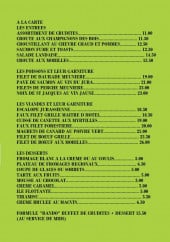 Menu La Petite Chaumière - Les entrées, les poissons, les viandes, les desserts..